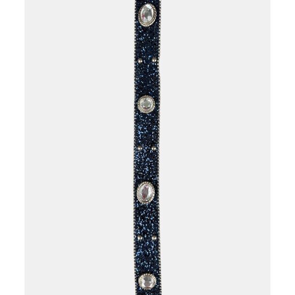 Elite Fresno CA Navy Glitter Leather Western Rhinestone Concho Belt BNWT Sz S main image 10